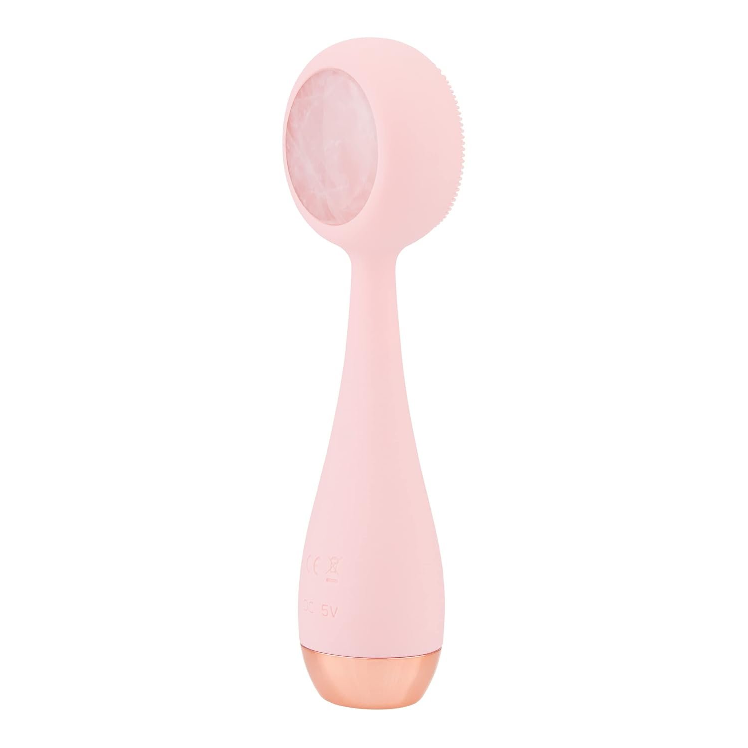 Clean Pro – Electric Facial Cleansing Brush, Smart Facial Device with Silicone Brush & Heated Anti-Aging Aluminum, Gemstone, Precious Metal Massager