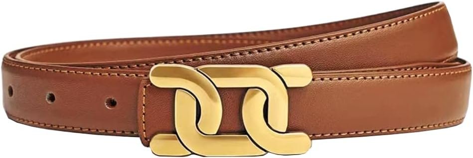 Womens Belts for Jeans, Womens Leather Belt with Gold Buckle, Designer Belts for Pants Jeans Dresses