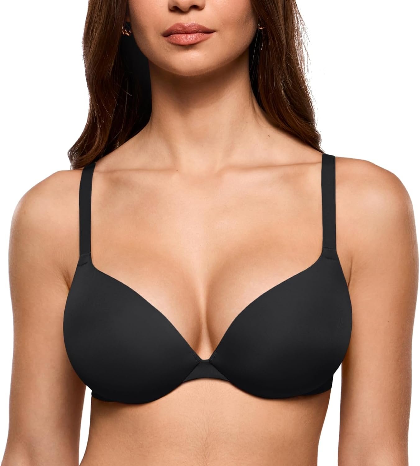 INLYRIC Women’s Teardrop Push Up Bra Padded Supportive Underwire Add 1 Cup Seamless Tshirt Sexy Lift Up Plunge Bras