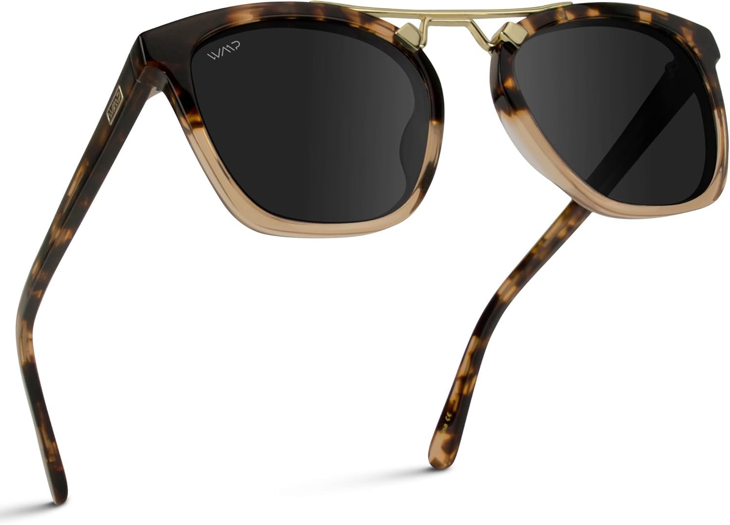 WearMe Pro WMP Eyewear – Women’s Oversized Polarized Sunglasses: Square Vintage Style with Metal Double-Bar Bridge
