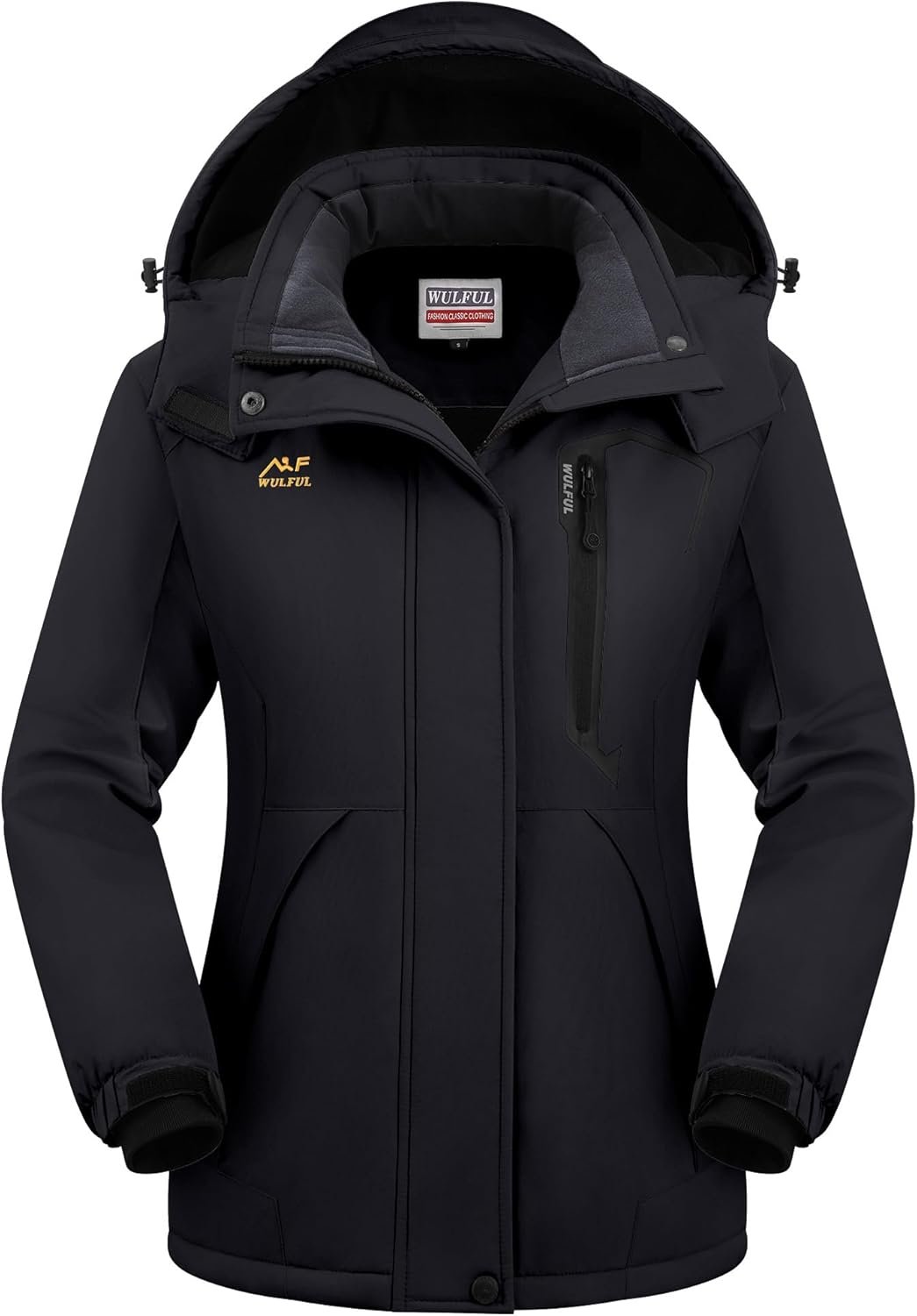WULFUL Women’s Waterproof Snow Ski Jacket Mountain Windproof Winter Coat with Detachable Hood