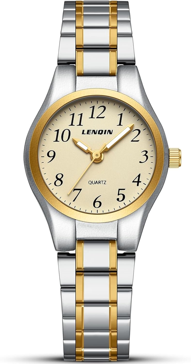 LN LENQIN Watches for Women Easy Read Waterproof Ladies Watches Quartz Wrist Watch with Stainless Steel Band