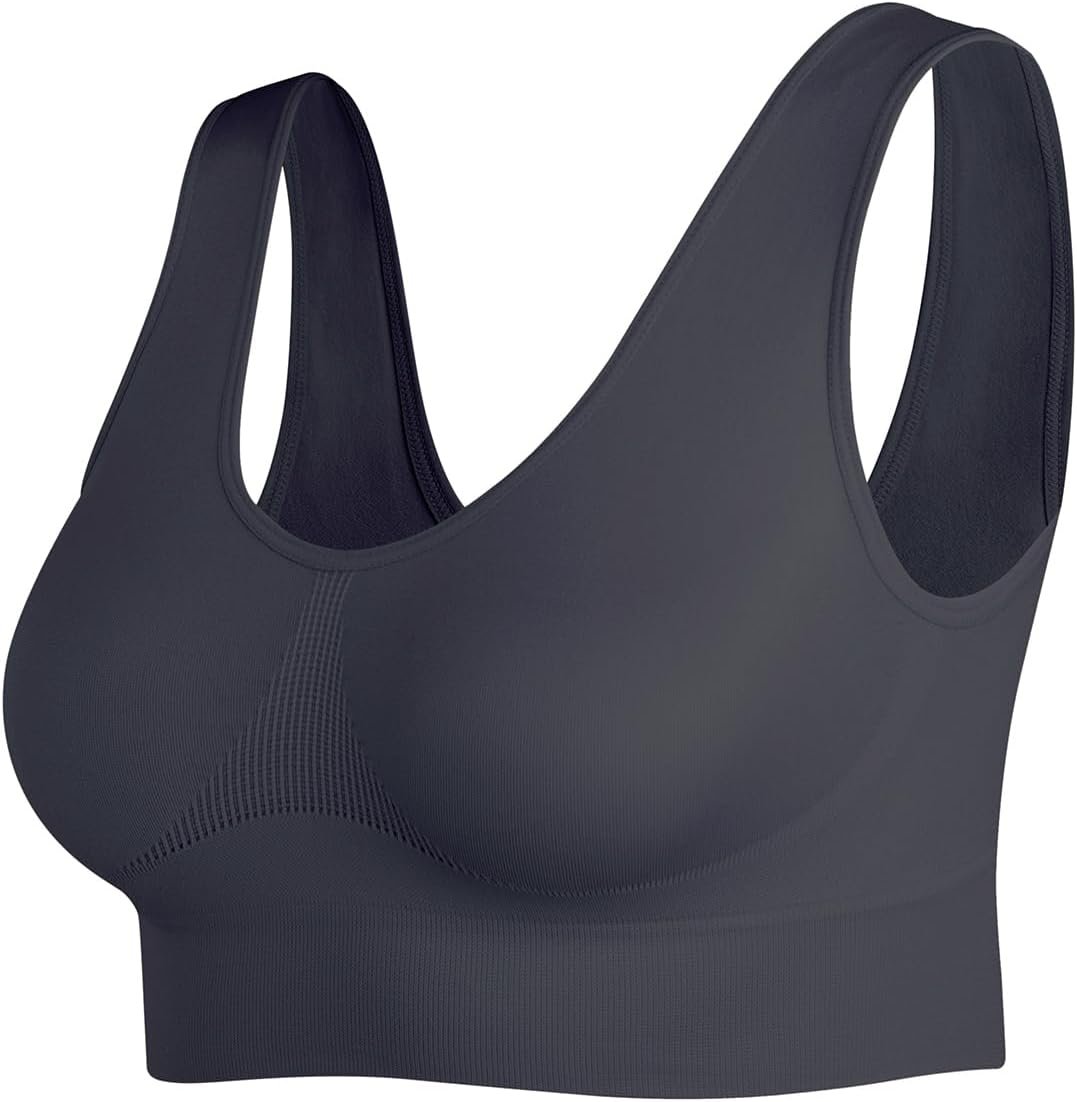 Women’s Wireless Sleep Bras Unpadded Seamless Comfort Bras Throw-on Wirefree Bralettes 3 Pack