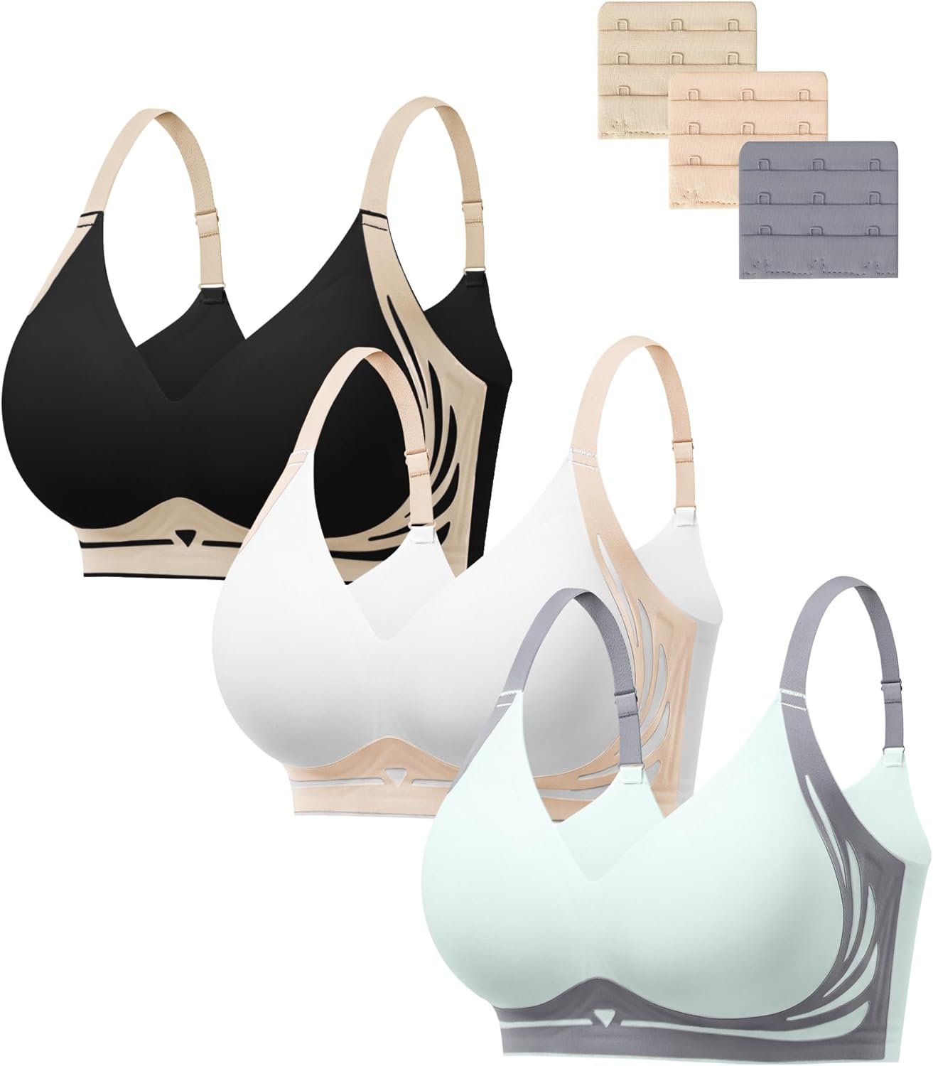 HBselect Jelly Bras for Women No Underwire Comfort Wireless Push Up Bras Seamless Tshirt Bralettes for Women