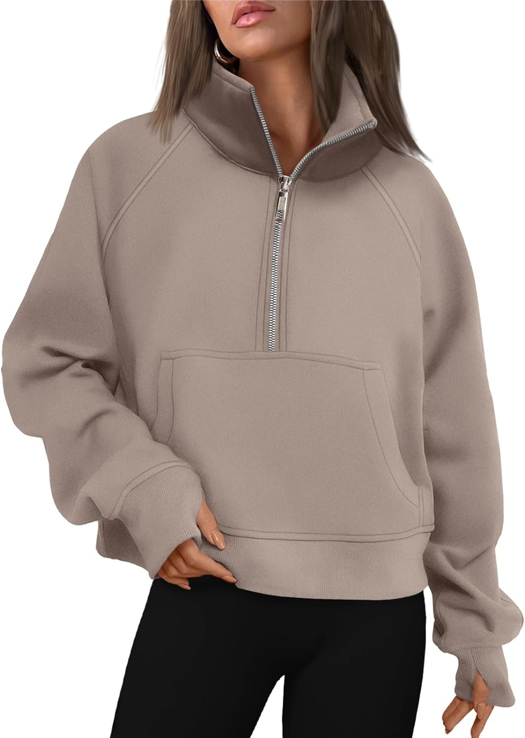 AUTOMET Womens Sweatshirts Half Zip Cropped Pullover Fleece Quarter Zipper Hoodies 2026 Fall Fashion Outfits Clothes