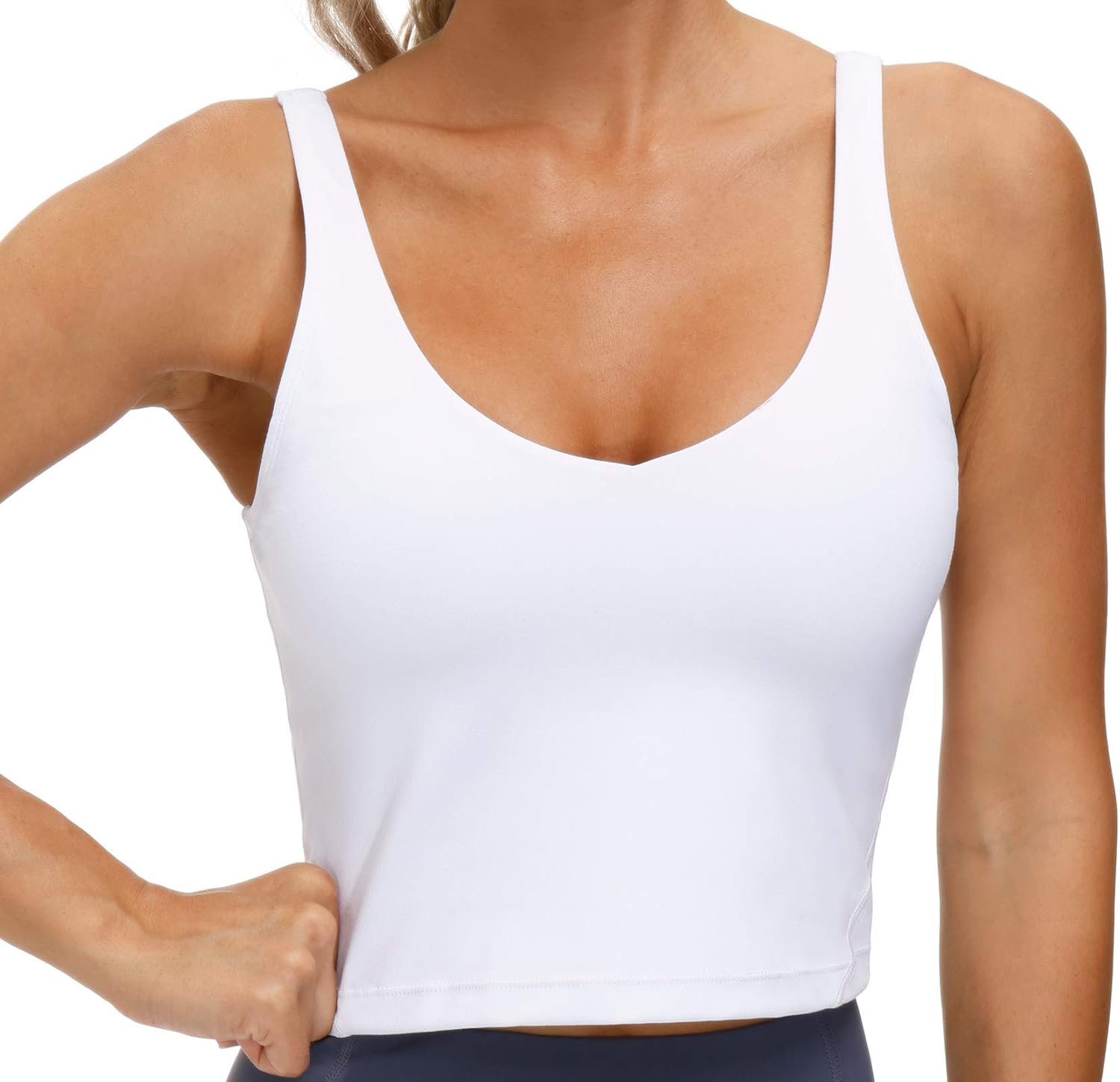 THE GYM PEOPLE Womens’ Sports Bra Longline Wirefree Padded with Medium Support