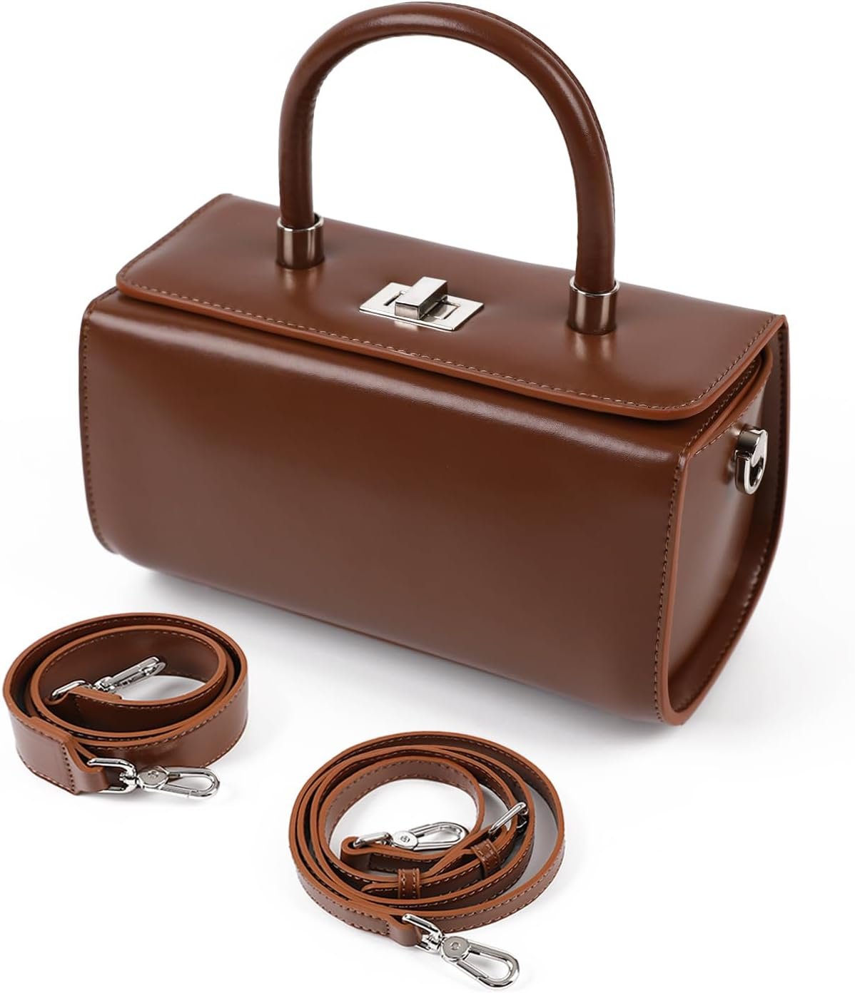 Leather Shoulder Bag for Women, Genuine Leather Crossbody Purses,Evening Bag with Adjustable Straps | genuine leather, detachable strap, travel purse, crossbody bag, gift, metal feet