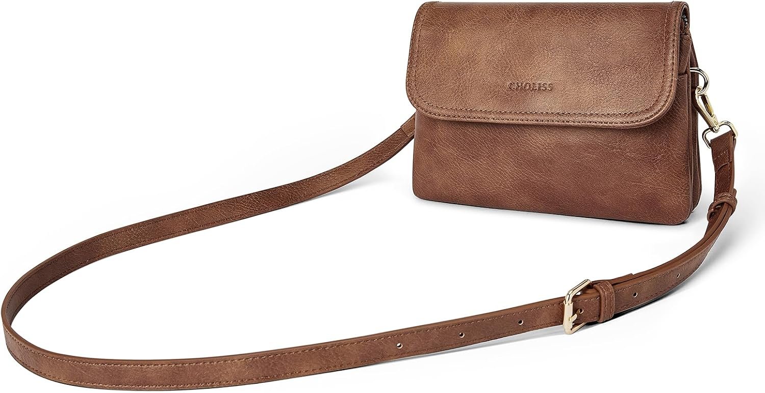 CHOLISS Small Crossbody Bags for Women, Vegan Leather Cell Phone Purse, Mini Travel Purse with Adjustable Strap Womens Gifts