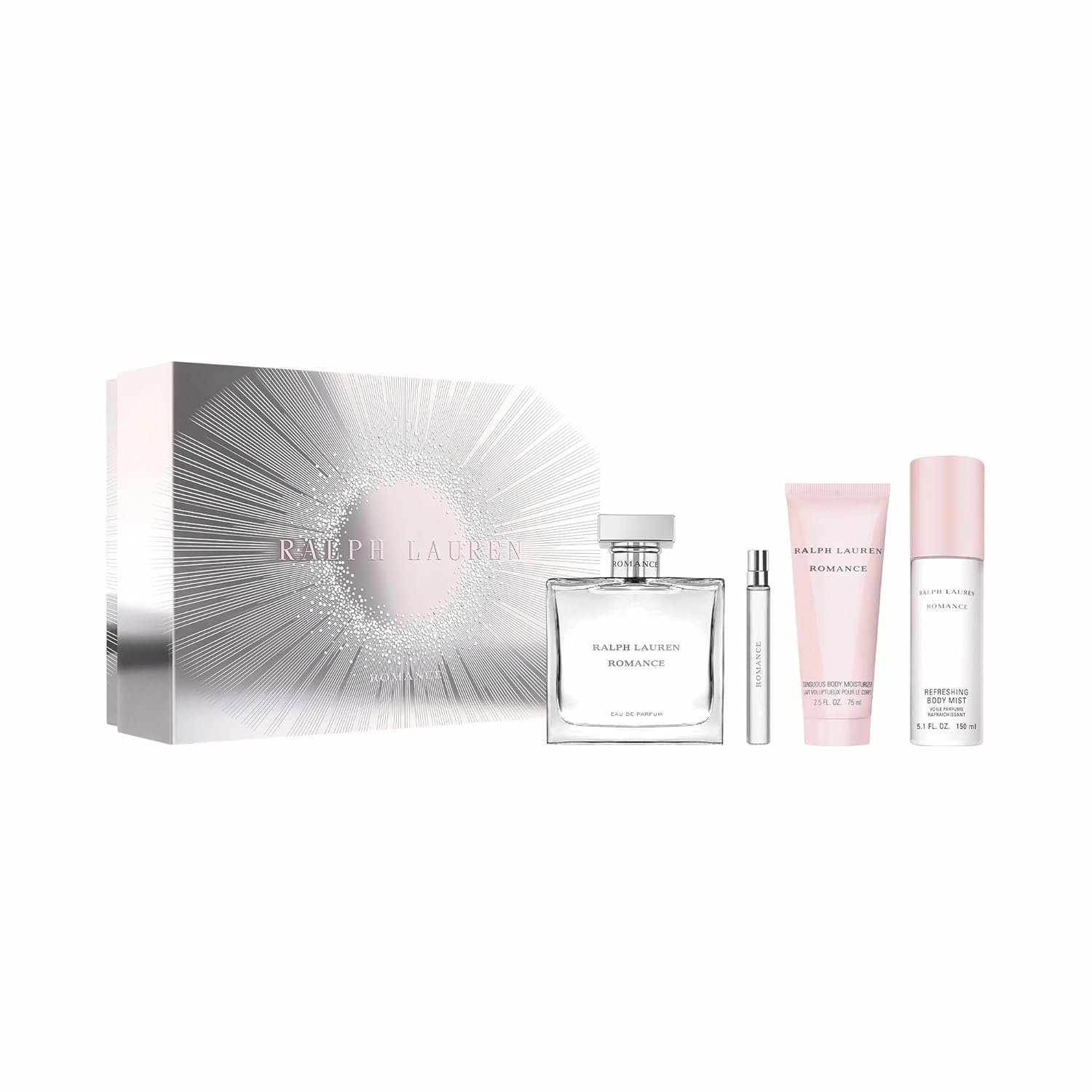 Ralph Lauren – Romance Eau de Parfum – Women’s Perfume Set ($110 Value) – Contains Full Size Fragrance (3.4 Fl Oz), Travel Size (0.3 Fl Oz), Body Lotion (2.5 Fl Oz), Body Mist (5.0 Fl Oz)