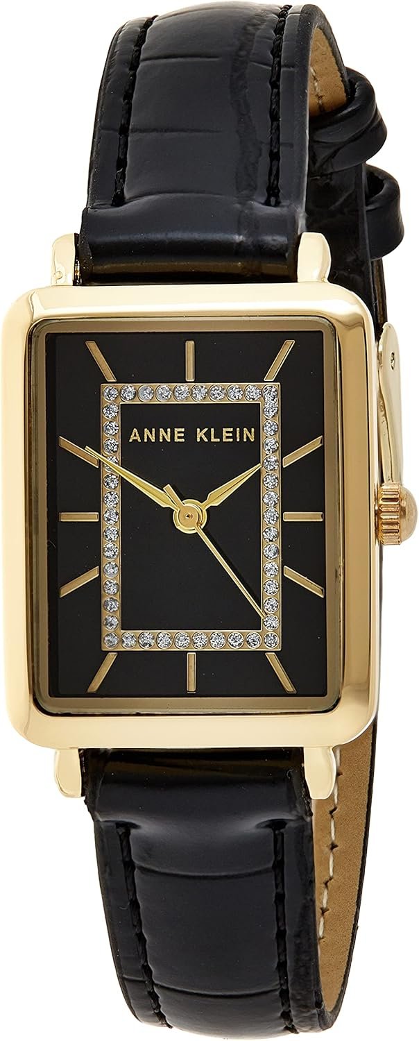 Anne Klein Women’s Glitter Accented Croco-Grain Strap Watch, AK/3820