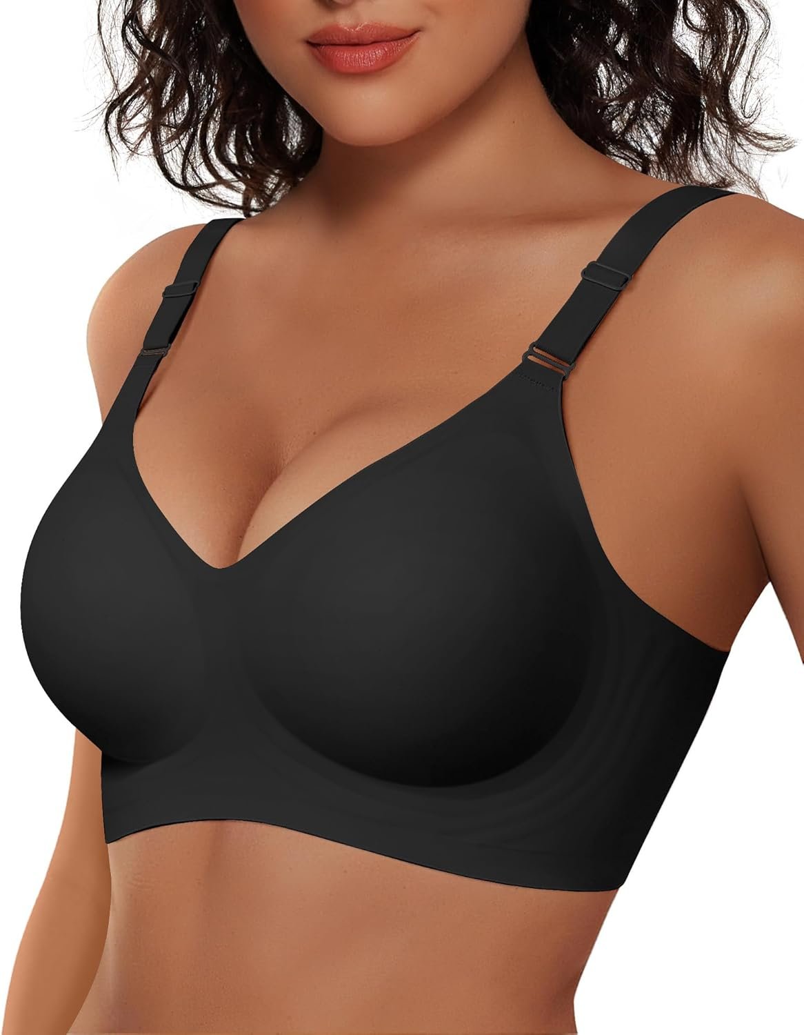 Vertvie Womens Wireless Jelly Bras No Underwire Push Up Seamless Bra Supportive Full Coverage Bralette Regular and Plus Size