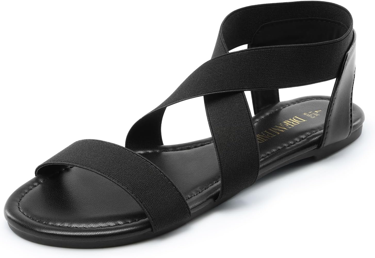 DREAM PAIRS Women’s Elastic Ankle Strap Flat Sandals Summer Dressy Shoes Cute Strappy Gladiator Sandals