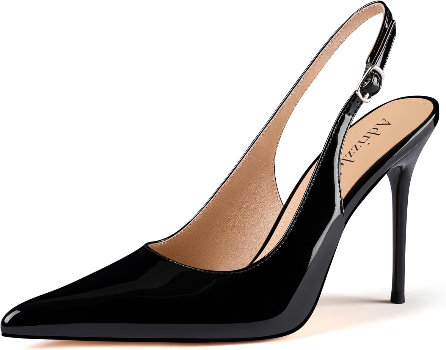 Adrizzlein Womens Slingback High Heels Pointed Toe Heels Closed Toe Stiletto Pumps Comfortable Sexy Non-Slip Elegant Wedding Party Shoes