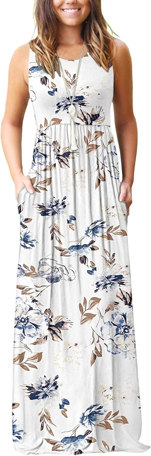 AUSELILY Women’s Classic Sleeveless Loose Plain Casual Long Maxi Dresses for Women 2026