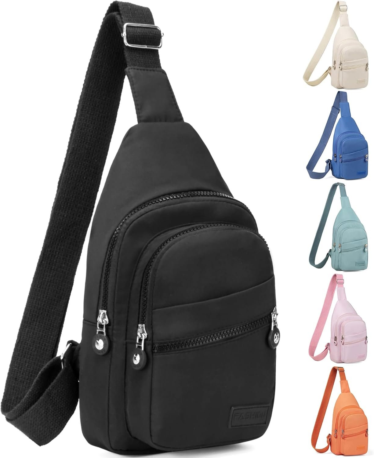 Banelu Small Sling Backpack Crossbody Sling Bag for Women Men, Chest Bag Daypack Fanny Pack Cross Body Bag for Outdoors Hiking Traveling – Black