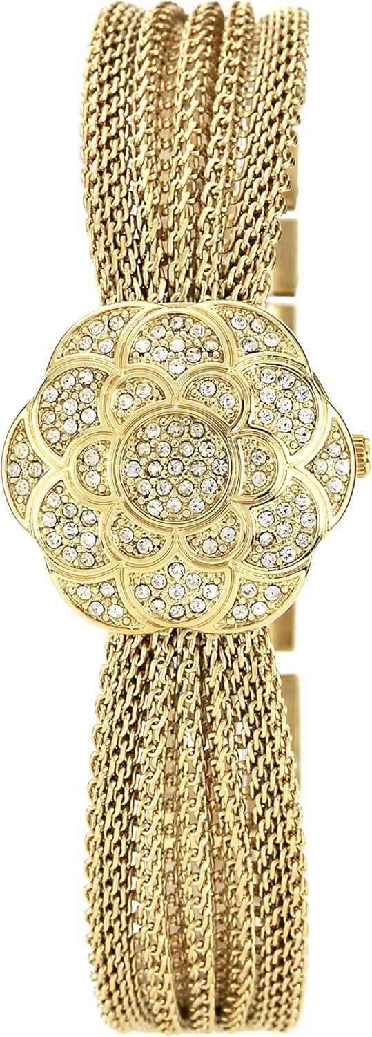Anne Klein Women’s AK/1046CHCV Premium Crystal-Accented Watch