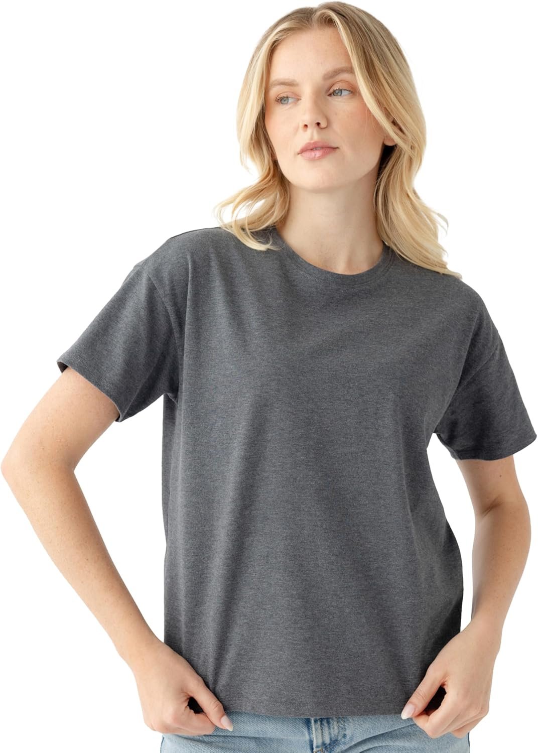 Cozy Earth – Women’s All Day Tee 100% Cotton T-Shirt – Relaxed Fit – Soft & Breathable