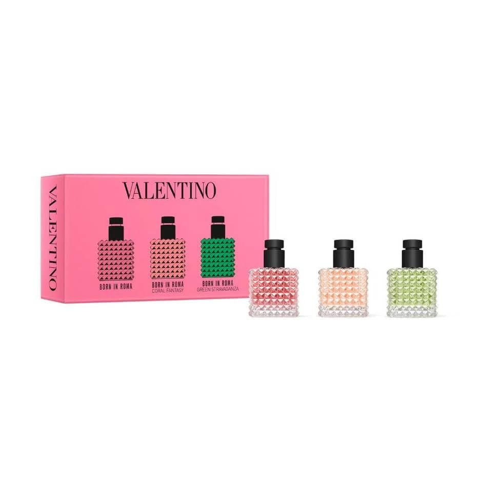Valentino Perfume Mini Gift Set for Women: Born in Roma Donna Trio Discovery Set – Includes Born in Roma Donna, Coral Fantasy, Green Stravaganza 0.2 fl oz Each