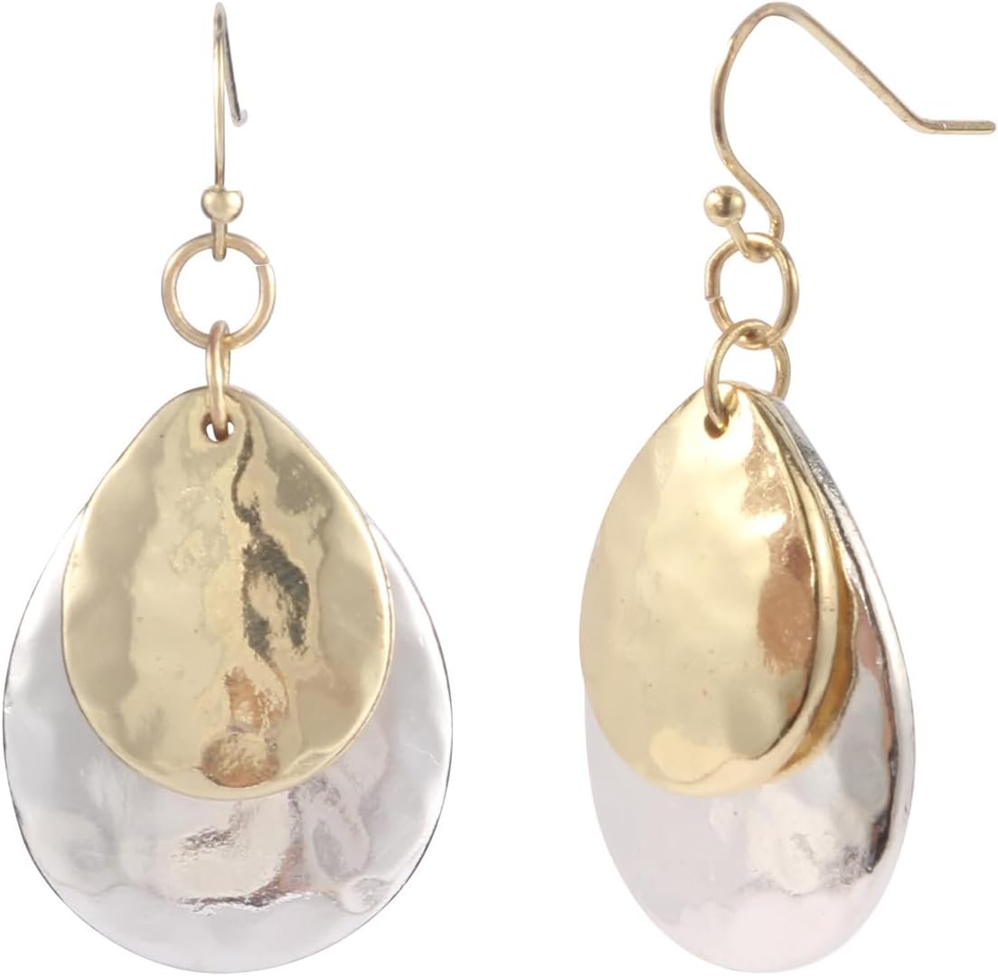 Gold and Silver Mixed Metal Earrings for Women Dangling Vintage Two Tone Boho Small Dangle Earrings