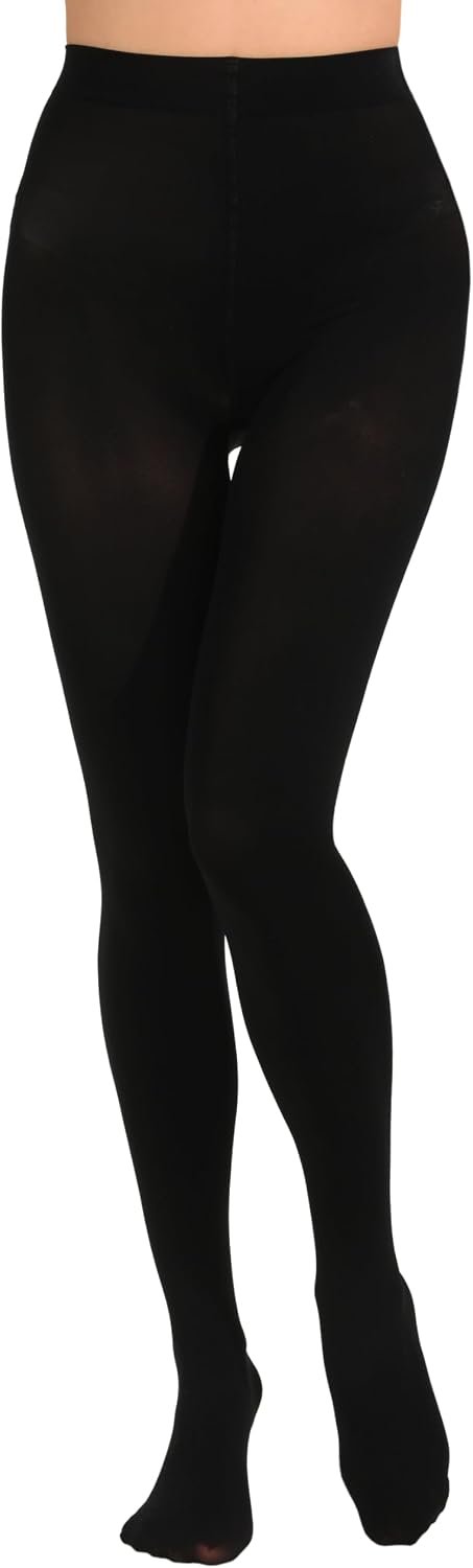 Paralinda Women’s 80 Denier Solid Color Opaque Tights, High Waist Footed Pantyhose