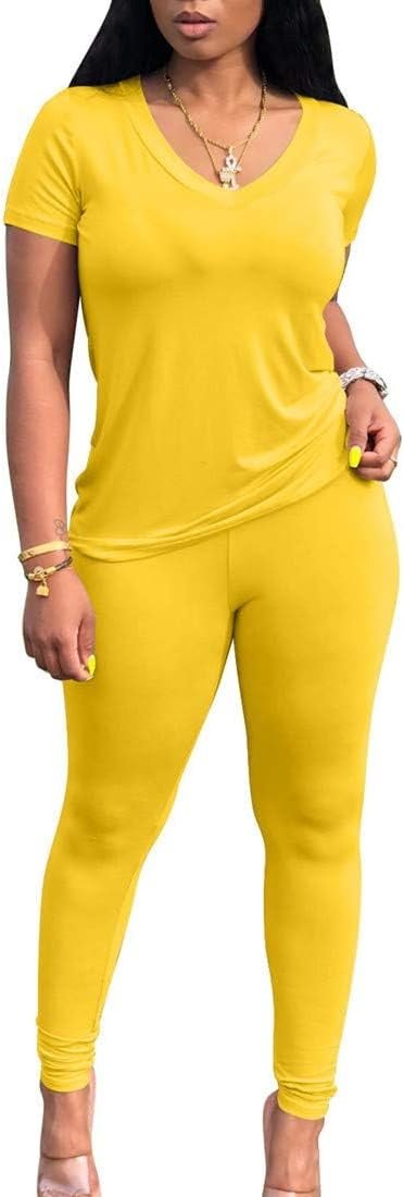 Lounge Sets for Women 2 Piece Summer Casual Jogger Workout Outfits Short Tops Long Pant Sweat suit leggings set