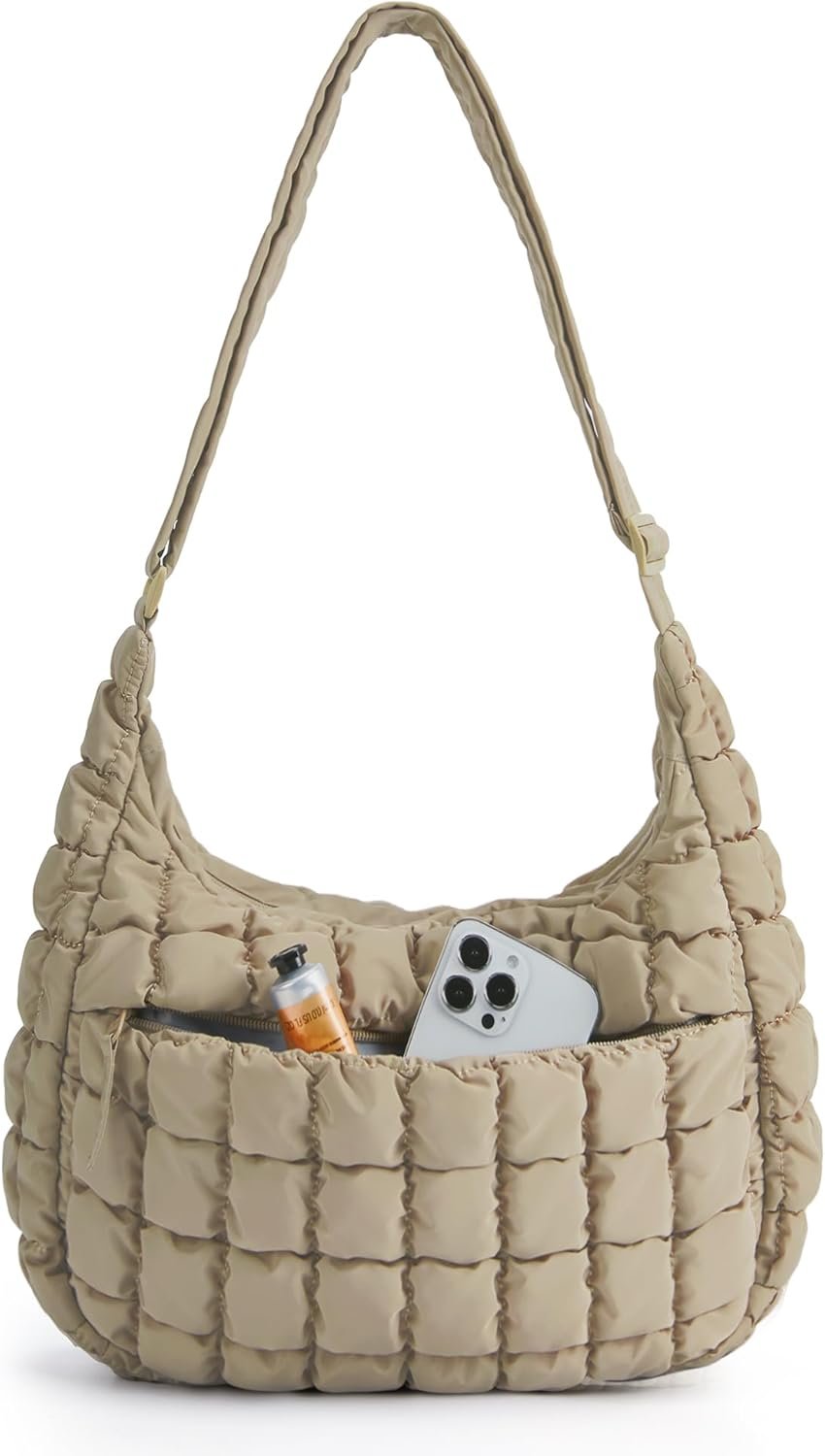 BAGSMART Quilted Crossbody Bags for Women Lightweight Puffer Purse Shoulder Hobo Bag for Daily Use Travel Essentials