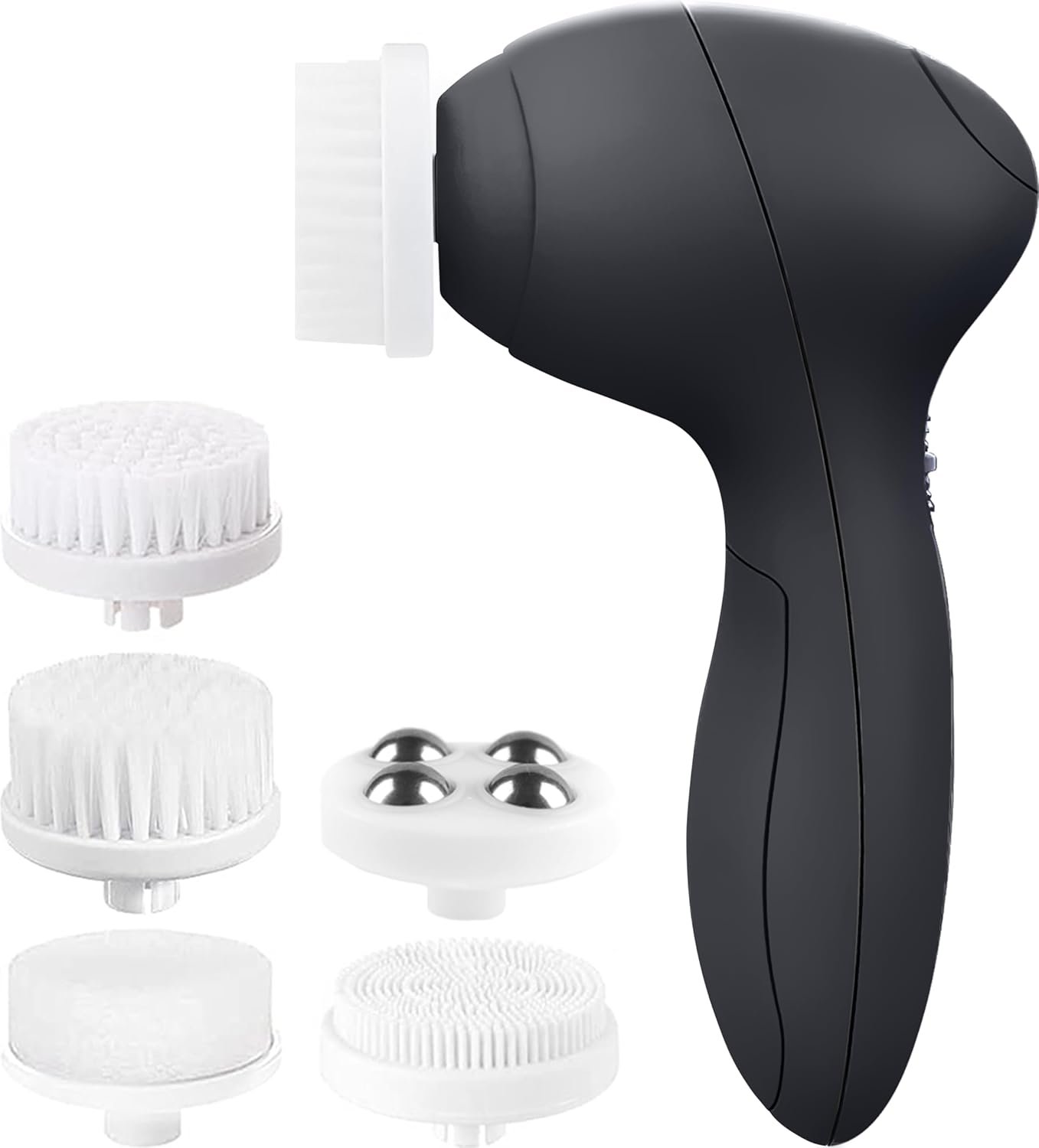 VISOFO Facial Cleansing Brush Face Scrubber Exfoliating Cleaning Skin Care Cleanser Wash Women Girls Electric Beauty Powered Exfoliator Skincare Spin Tools Scrub Washer Self Care (Onyx)