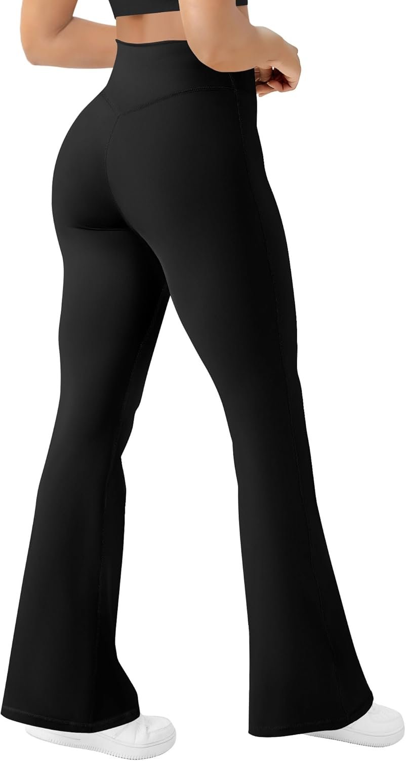 Women’s Yoga Pants Bootcut Flare Leggings Flared Bell Bottom Leggings High Waisted Workout Pants Tummy Control