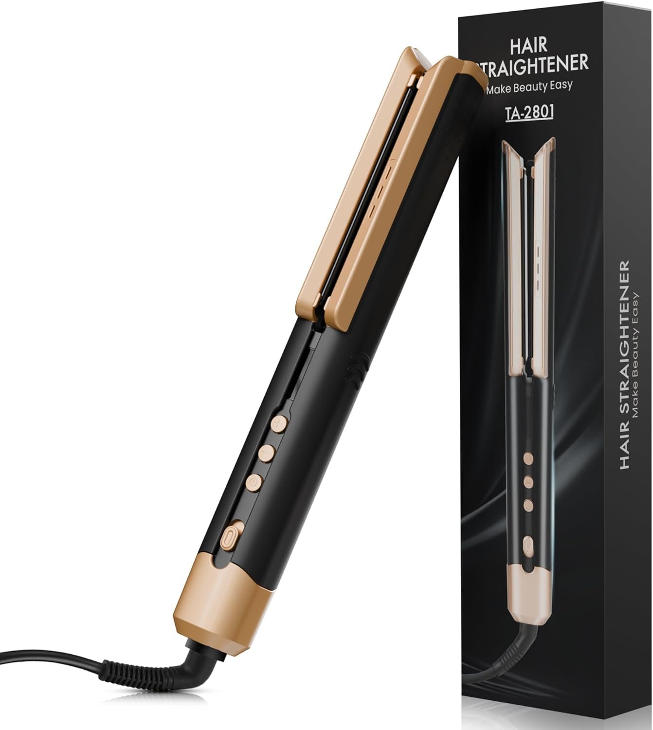 Hair Straightener Flat Iron, 1 3/4″ Wide Ceramic Plates Ionic Dual Voltage Straightener for Thick Hair Women, 210℉-450℉ Fast Heating for Shiny and Smooth Results