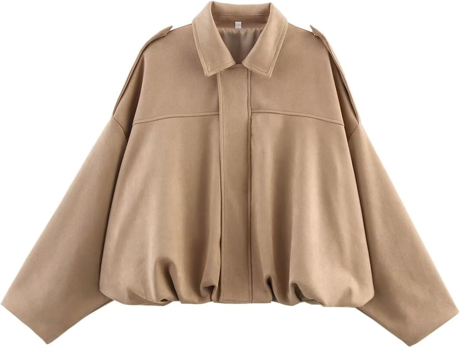 Women’s Faux Suede Bomber Jacket Oversized Pilot Coats Fall Lapel Zip Up Motorcycle Streetwear Outerwear