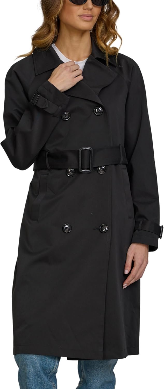 Steve Madden Women’s Long Oversized Lapel Jacket — Relaxed Open Front, Lightweight Trench Style, Spring Fashion Coat