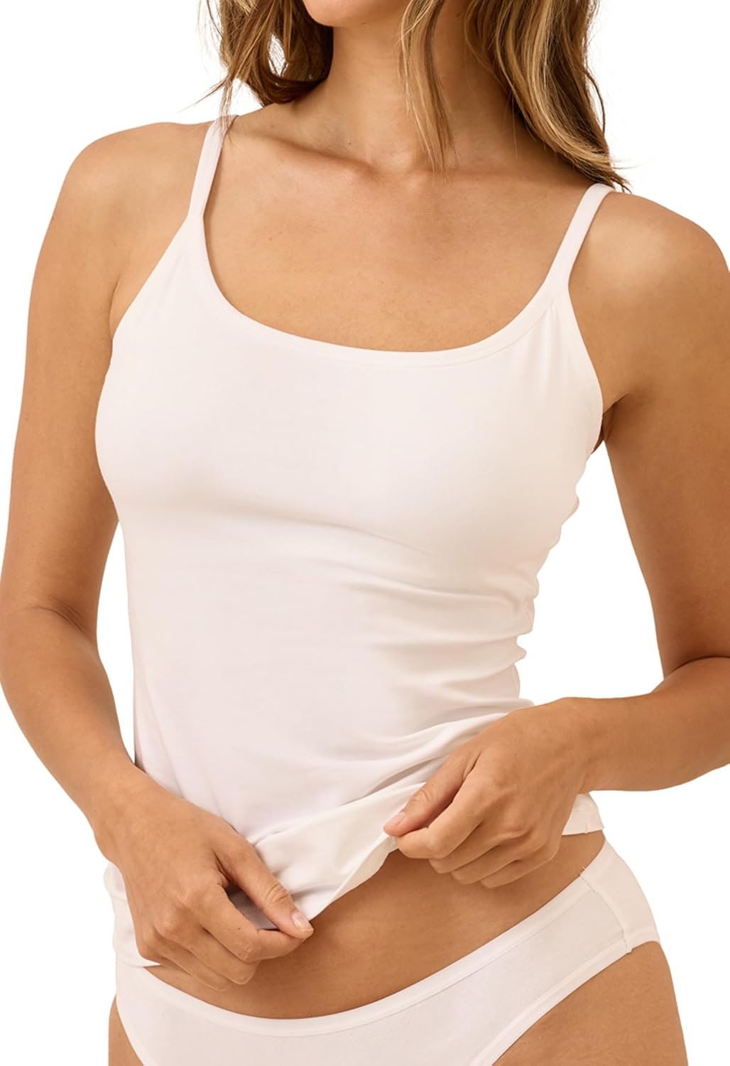 Pact Womens Cotton Camisole Tank Top with Built-in Shelf Bra