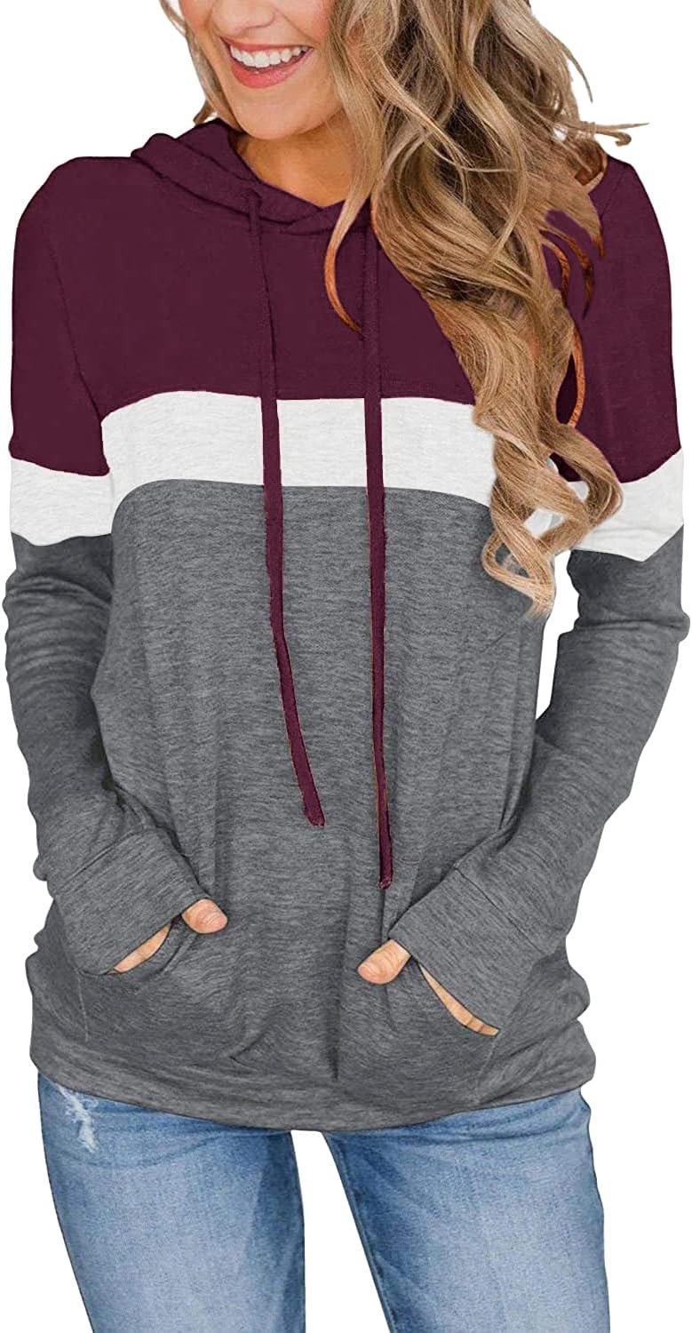 Lylinan Womens Tops Long Sleeve Hoodies Fall Clothes Fashion Sweatshirts Trendy Casual Shirts Tunics S-XXL