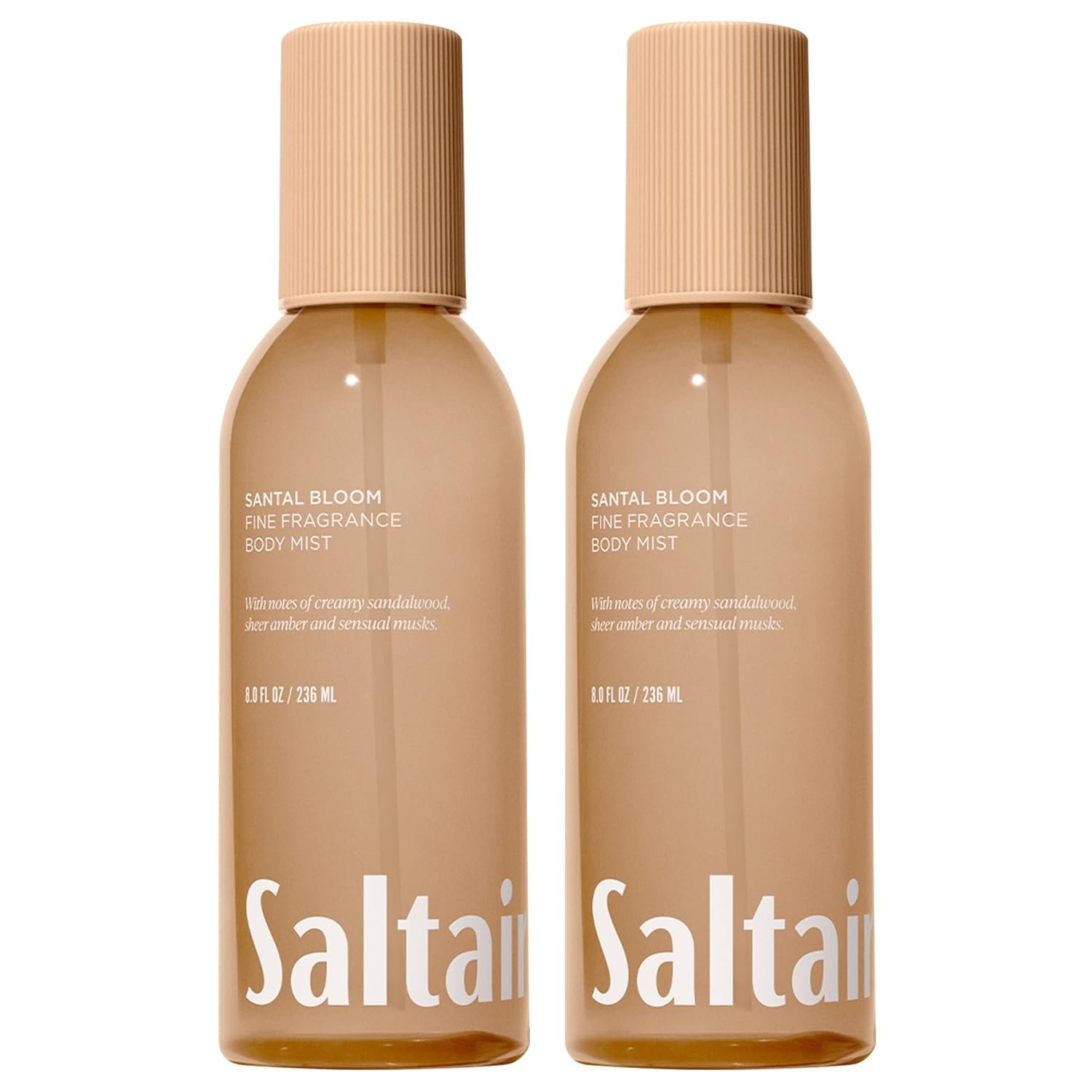 Saltair Body Mist 2 Pack – Fine Fragrance, Lightweight Body Spray Mist with Santal Bloom Scent. Long Lasting Perfume Mist. 2x 8oz Bottles