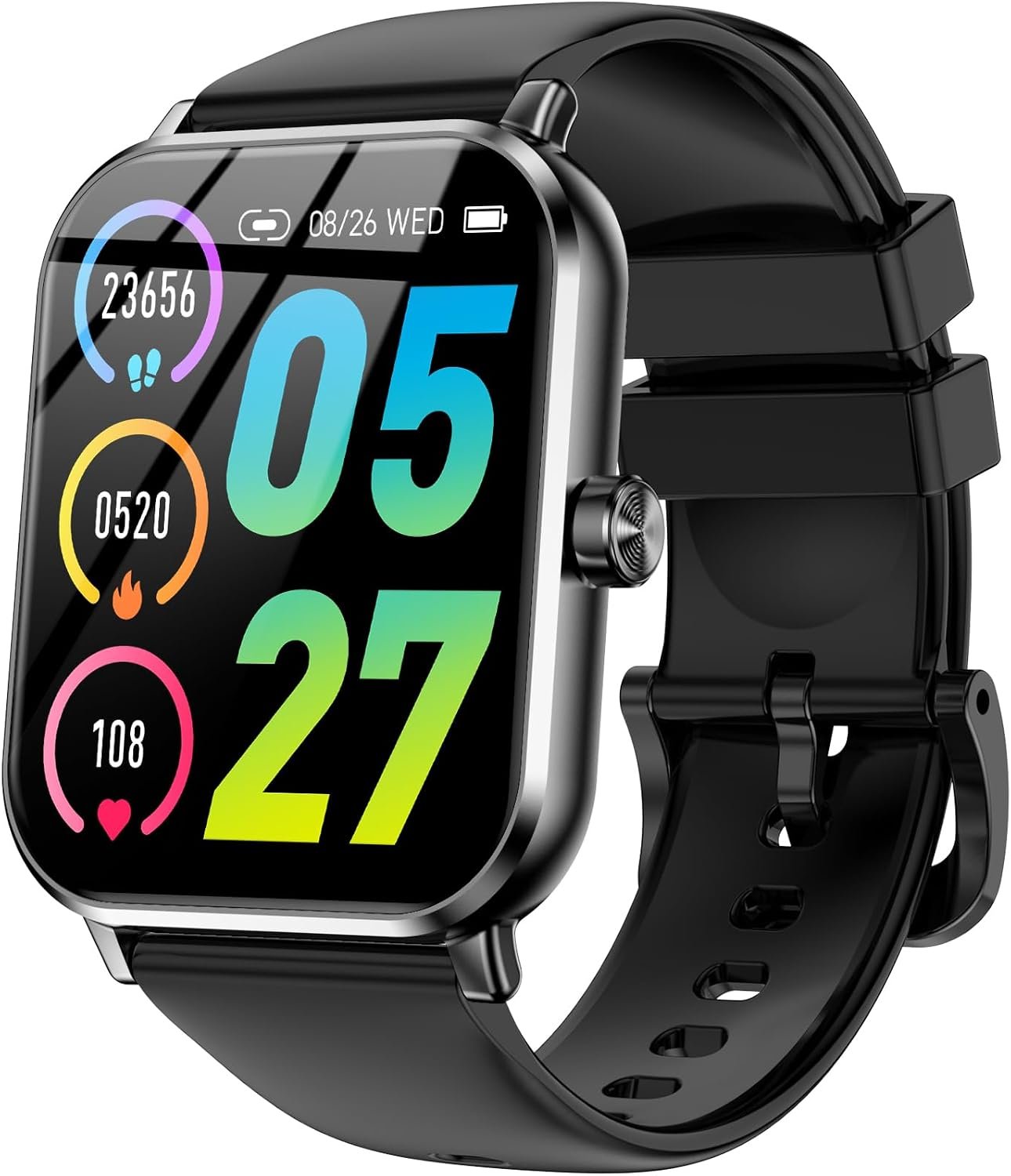 Jacoosa Smart Watch for Men Women Android & iOS, 5 ATM Waterproof Activity Fitness Tracker with Bluetooth 5.3 Calls, 130+ Sports Modes, 1.83″ HD Smart Watch with Heart Rate/Sleep Monitor (Black)