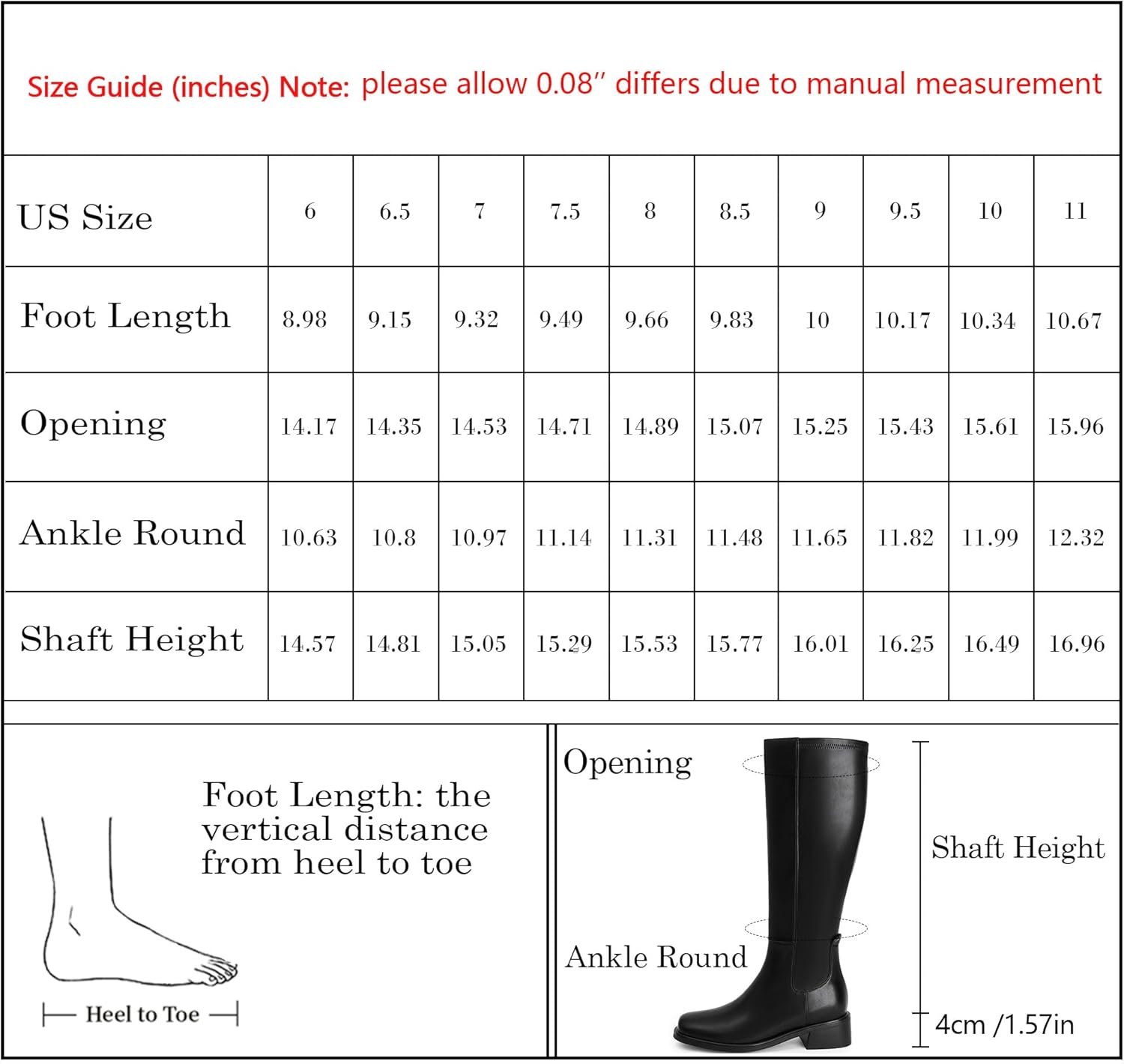 QIY Knee High Boots Women Faux Leather Elastic Boots Low Heel Square Toe Side Zipper Fall Long Tall Boots for Women