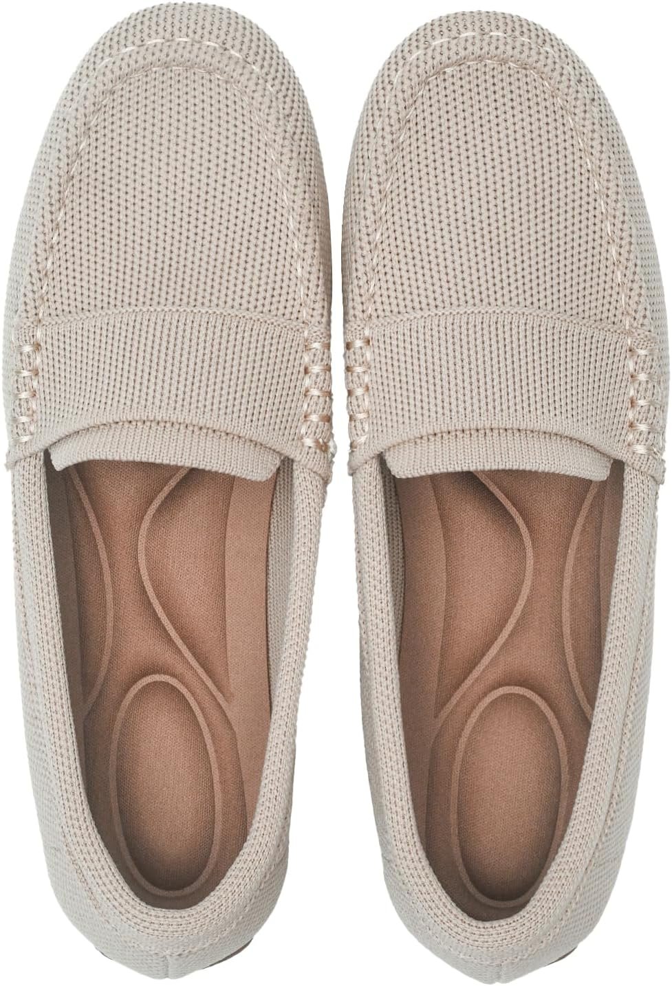 Women’s Lightweight Knitted Loafers Casual Flat Shoes Comfortable Boat Shoes Flat Bottomed Breathable Shoes