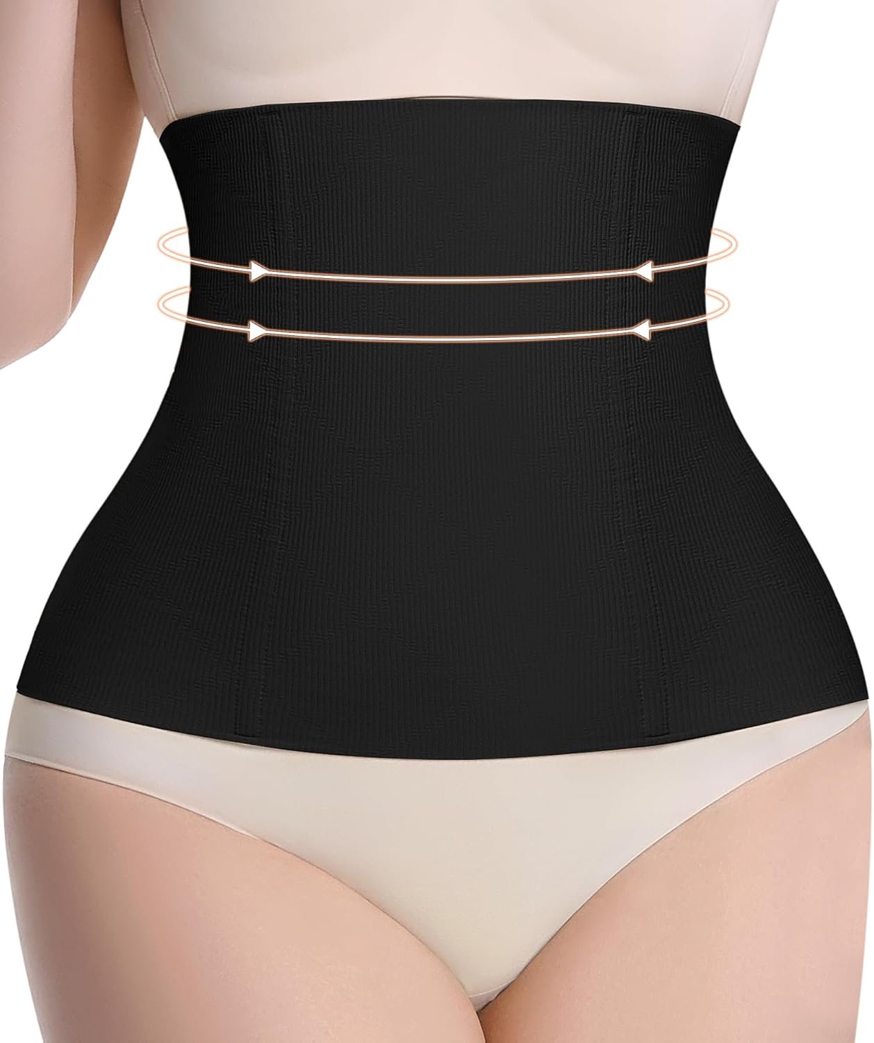Waist Trainer Tummy Control for Women Lower Belly Fat，Women’s Waist Cincher Slim Body Shaper Postpartum Recovery Belt Black