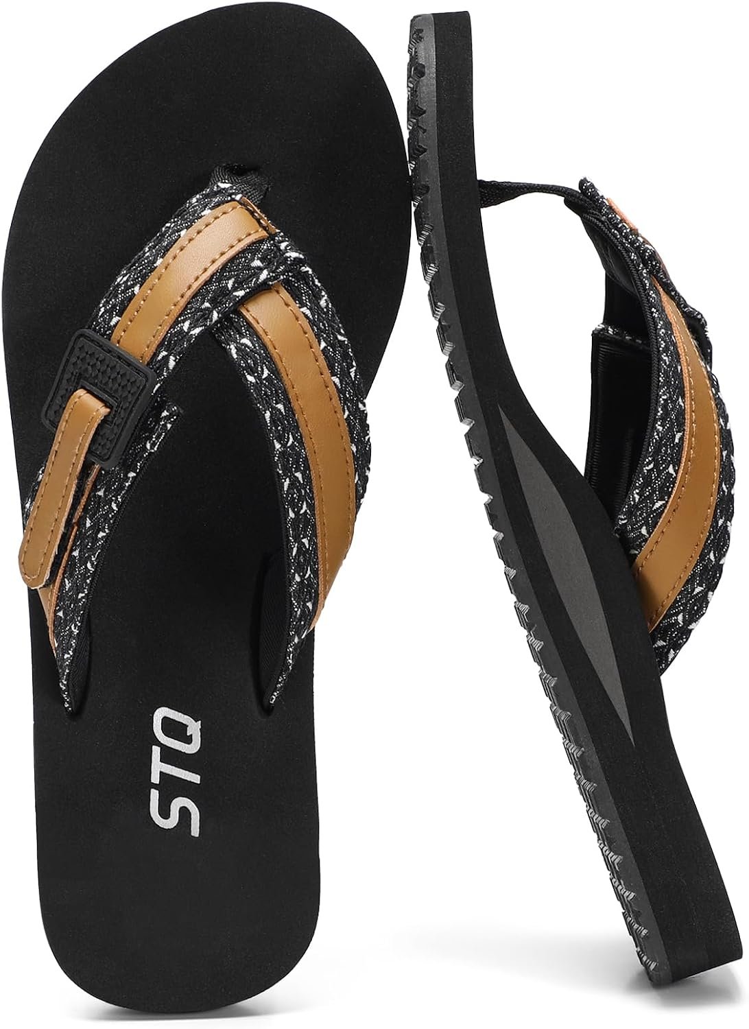 STQ Orthopedic Flip Flops for Women丨Adjustable Beach Sandals with Arch Support for Plantar Fasciitis Relief