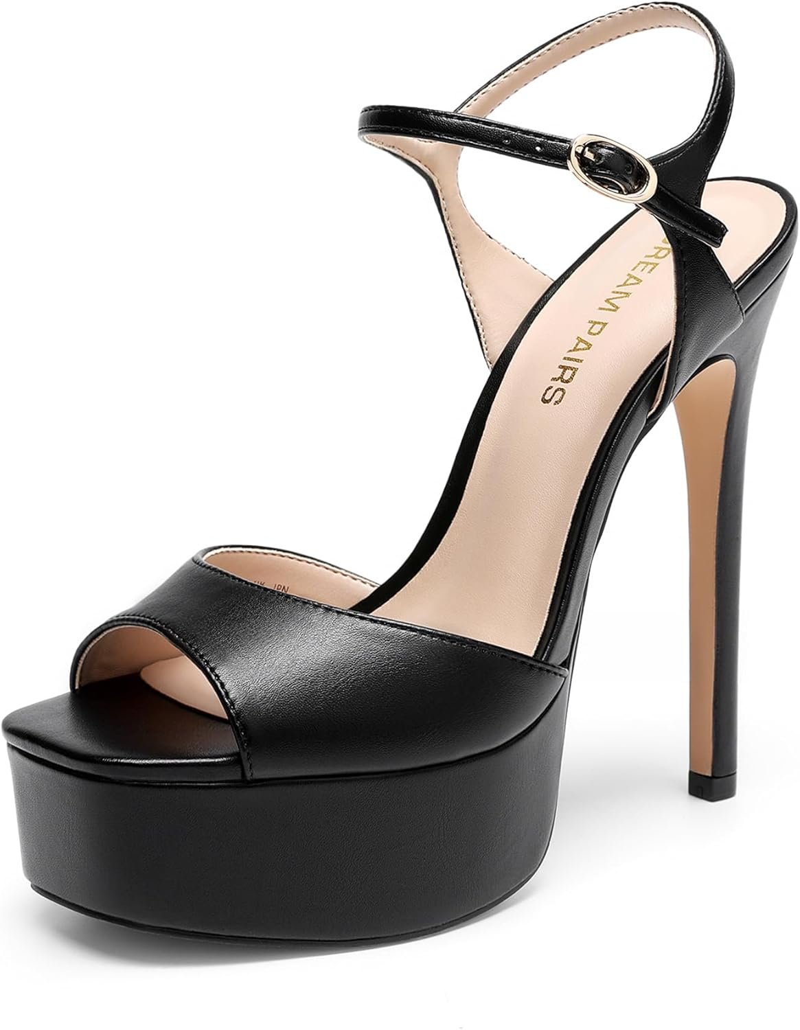 DREAM PAIRS Women’s High Platform Heels 5.75” Stilettos Open Square Toe Heeled Sandals Ankle Strap Sexy Comfort Dress Shoes Wedding Bridal Pumps 2026 Heels for Women
