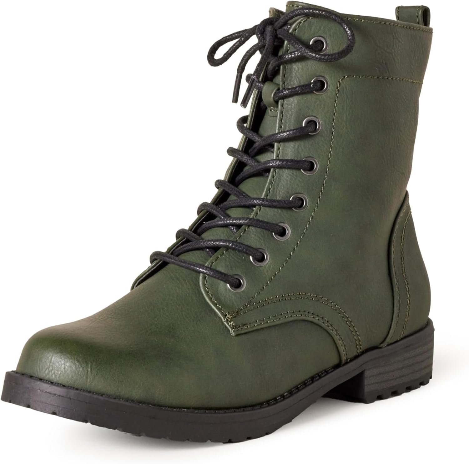 Amazon Essentials Women’s Lace-Up Combat Boots with Lug Sole and Side Zipper