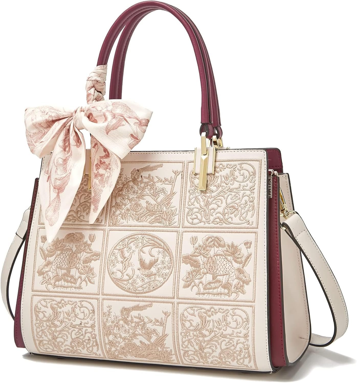 FOXLOVER Medium Tote Bag for Women Designer Vintage Satchel Handbags Top-handle Purses