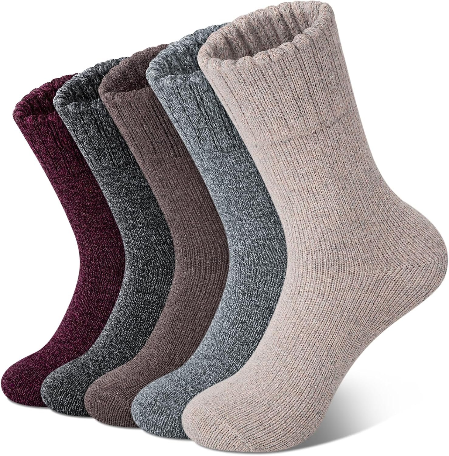 Loritta Wool Socks for Women, Winter Warm Stocking Stuffers Gifts for Women Cabin Crew Hiking Boot Socks