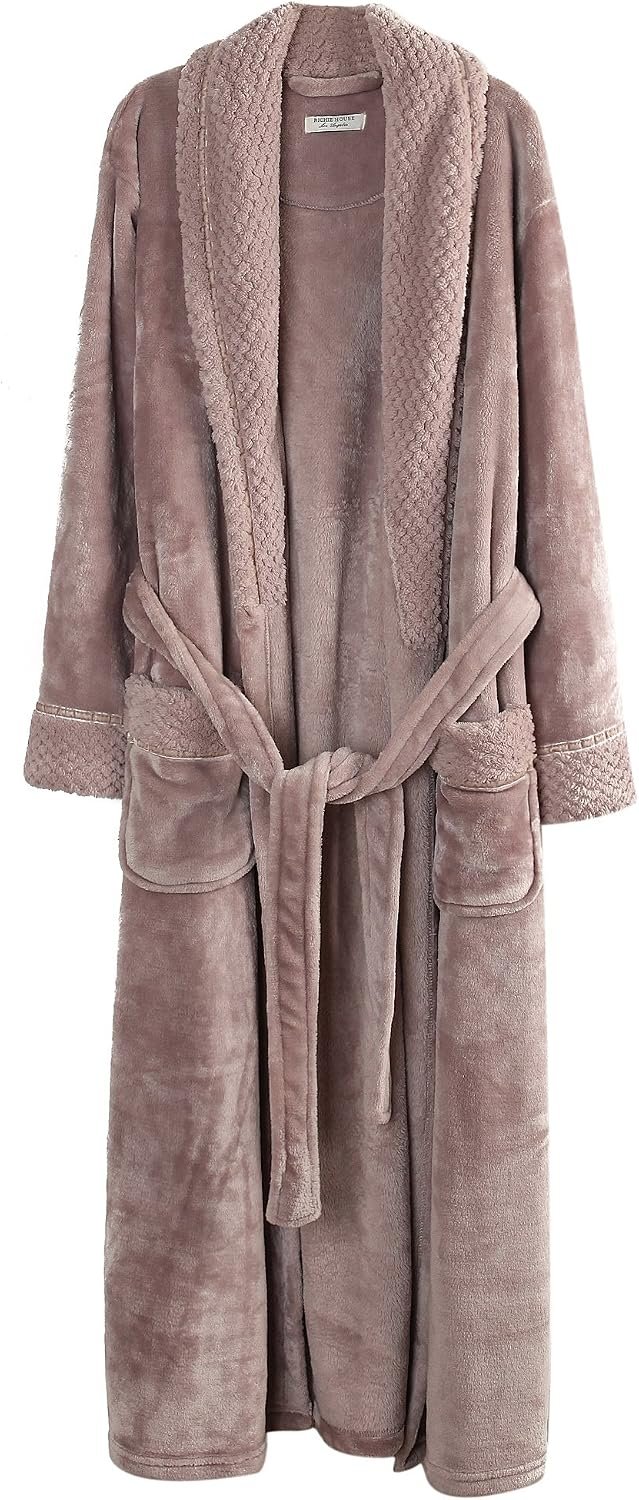 Richie House Women’s Plush Soft Warm Fleece Bathrobe Robe RH1591