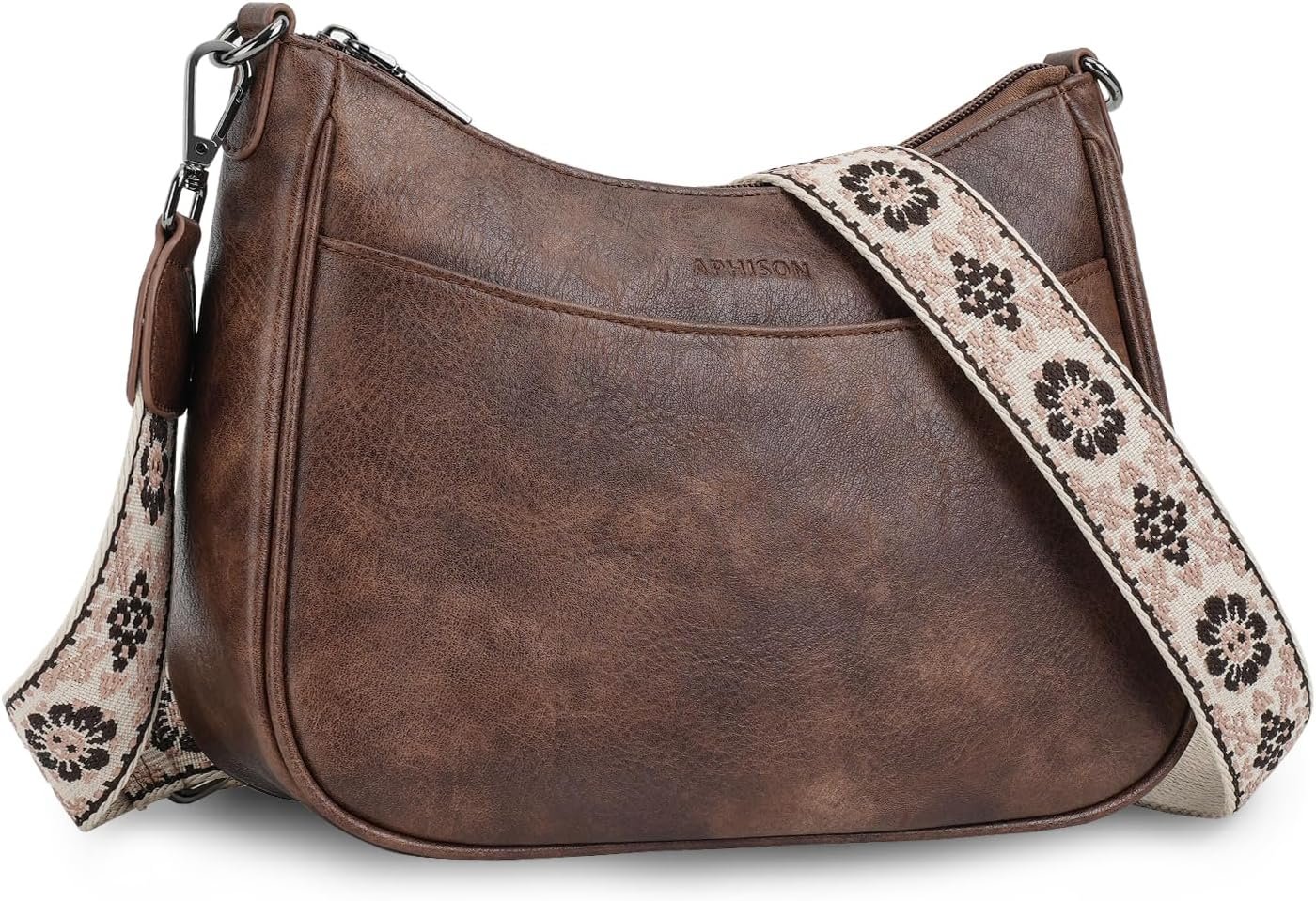 APHISON Trendy Leather Crossbody Purse with Adjustable Strap, Women’s Shoulder Handbag