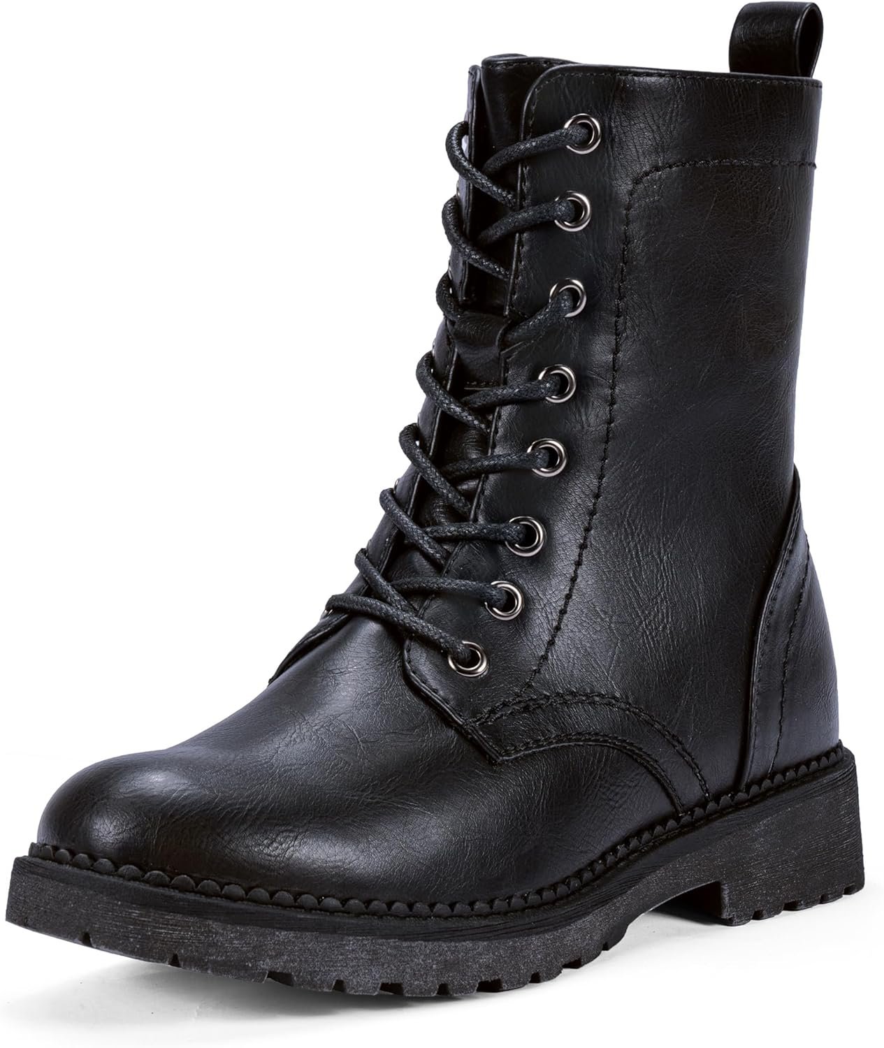 Vepose Women’s Combat Ankle Black Flat Boots, Military Fashion 925 Booties Inner Zipper