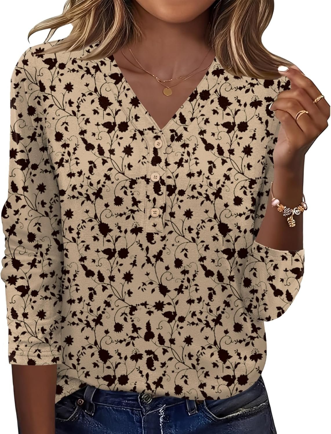 Ivicoer Long Sleeve Shirts for Women V Neck Button Down Blouses Womens Spring Fashion Tops 2026