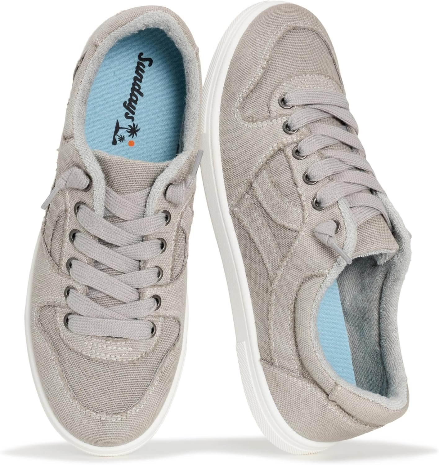Sundays Canvas Sneakers Women – Memory Foam Insole with Breathable Canvas Shoes for Women Footwear – Non-Slip with Lightweight and Comfortable Womens Sneakers