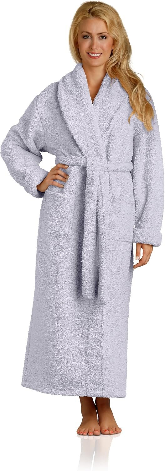 Plush Microfiber Fleece Robe | Super Soft & Warm | Lightweight | Full Length