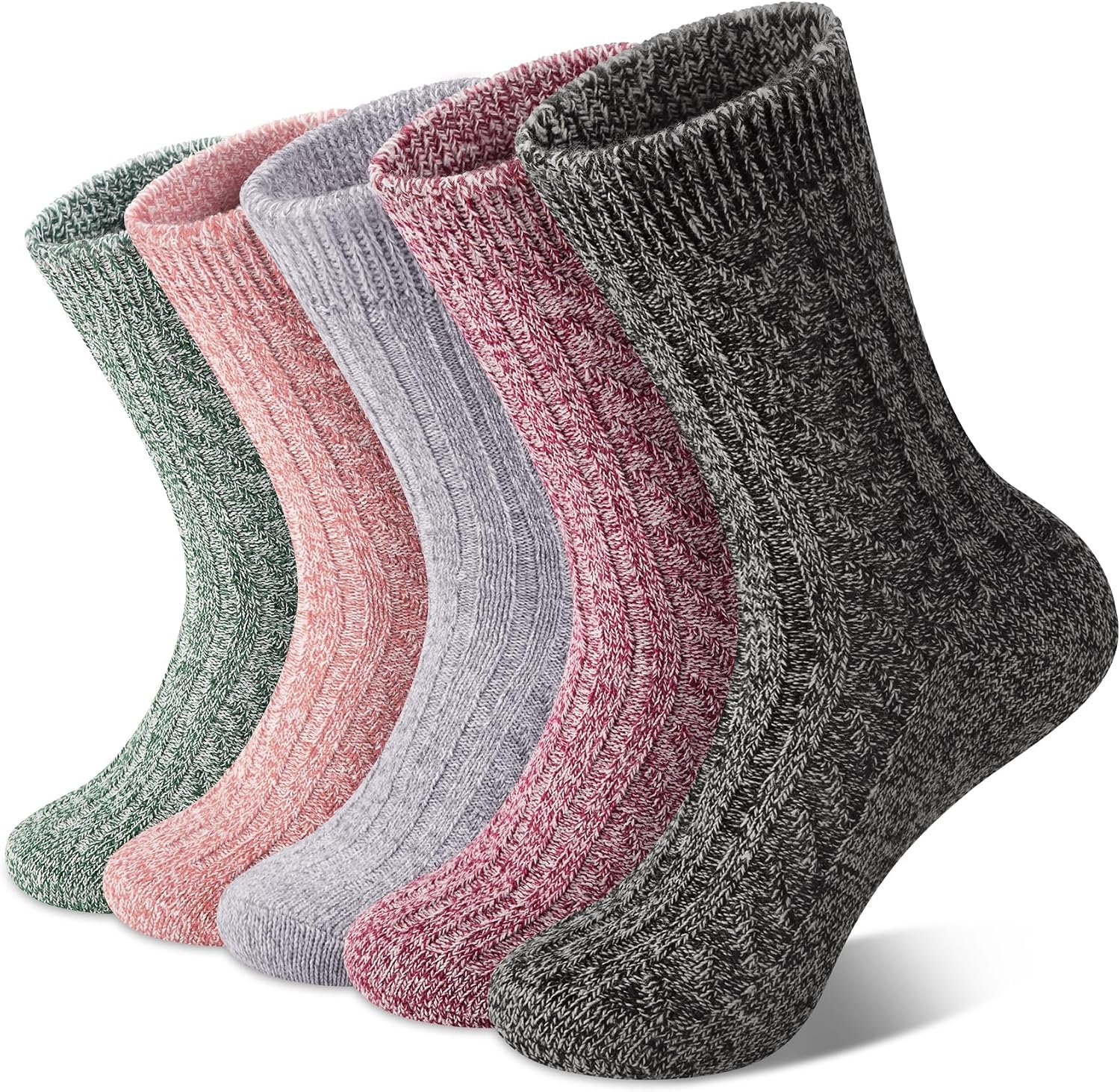 Loritta Wool Socks for Women, Winter Warm Stocking Stuffers Gifts for Women Cabin Crew Hiking Boot Socks